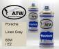 Preview: Porsche, Linen Gray, 60M / E2: 400ml Sprühdose + 400ml Klarlack - Set, von ATW Autoteile West.